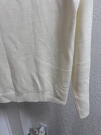 Koret Cream Cable-Knit Zip Mock Neck Sweater (S)