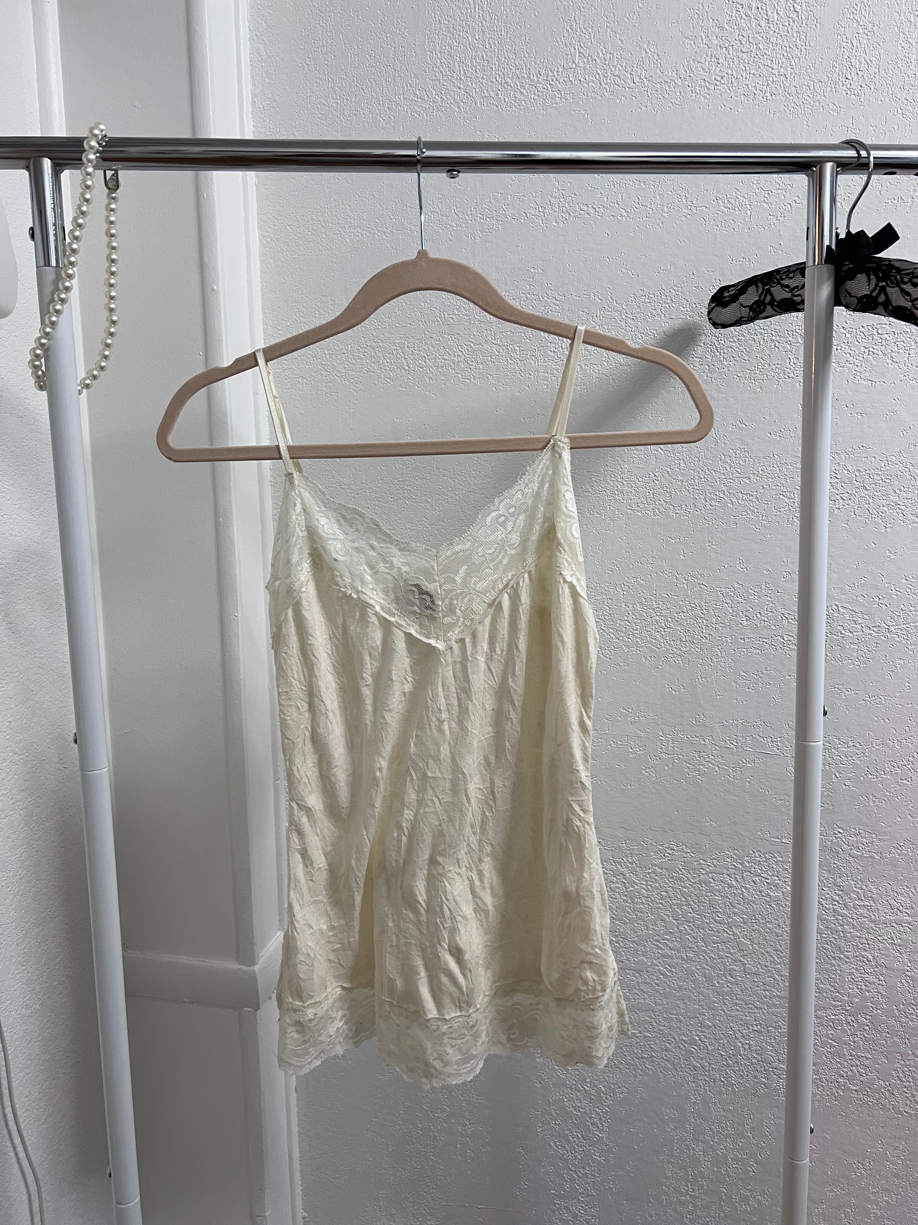 Ivory Lace Trim Cami Top