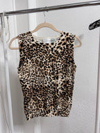 Leopard Knit Sleeveless Top
