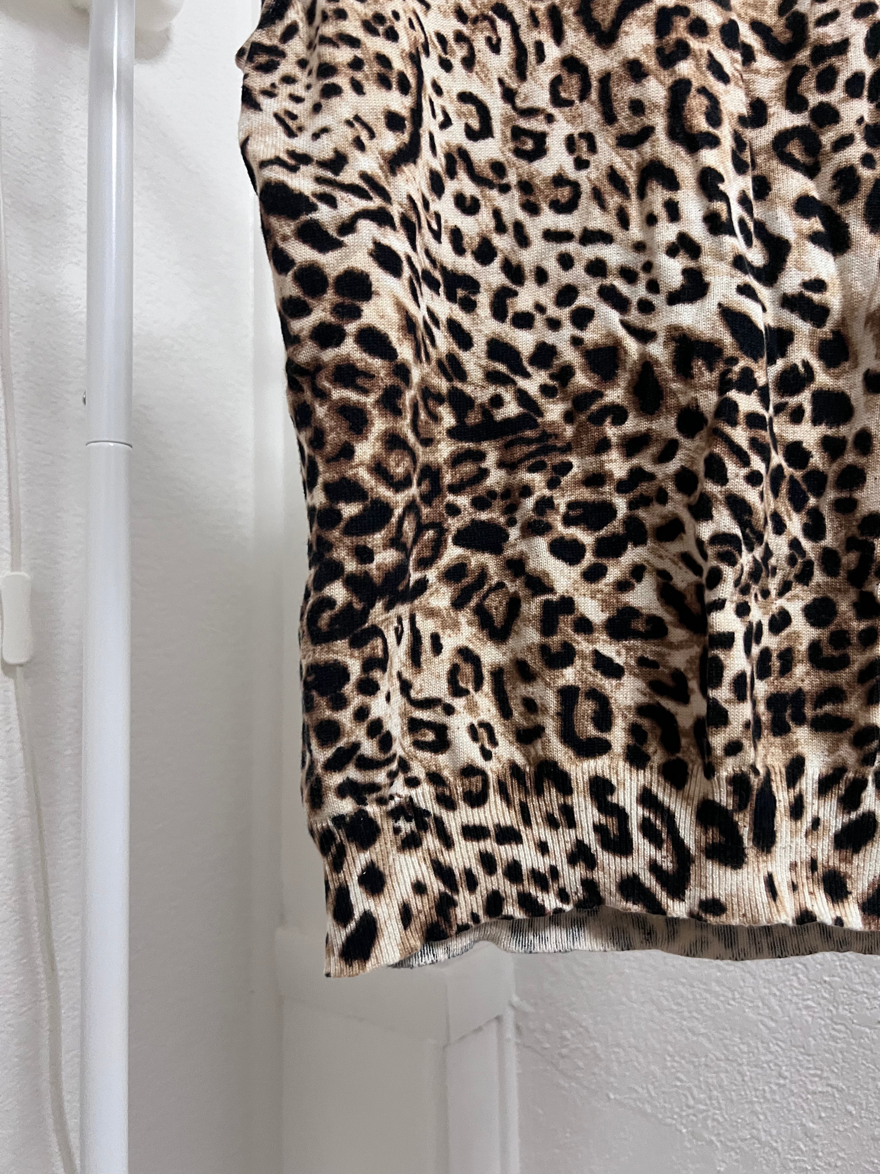 Leopard Knit Sleeveless Top