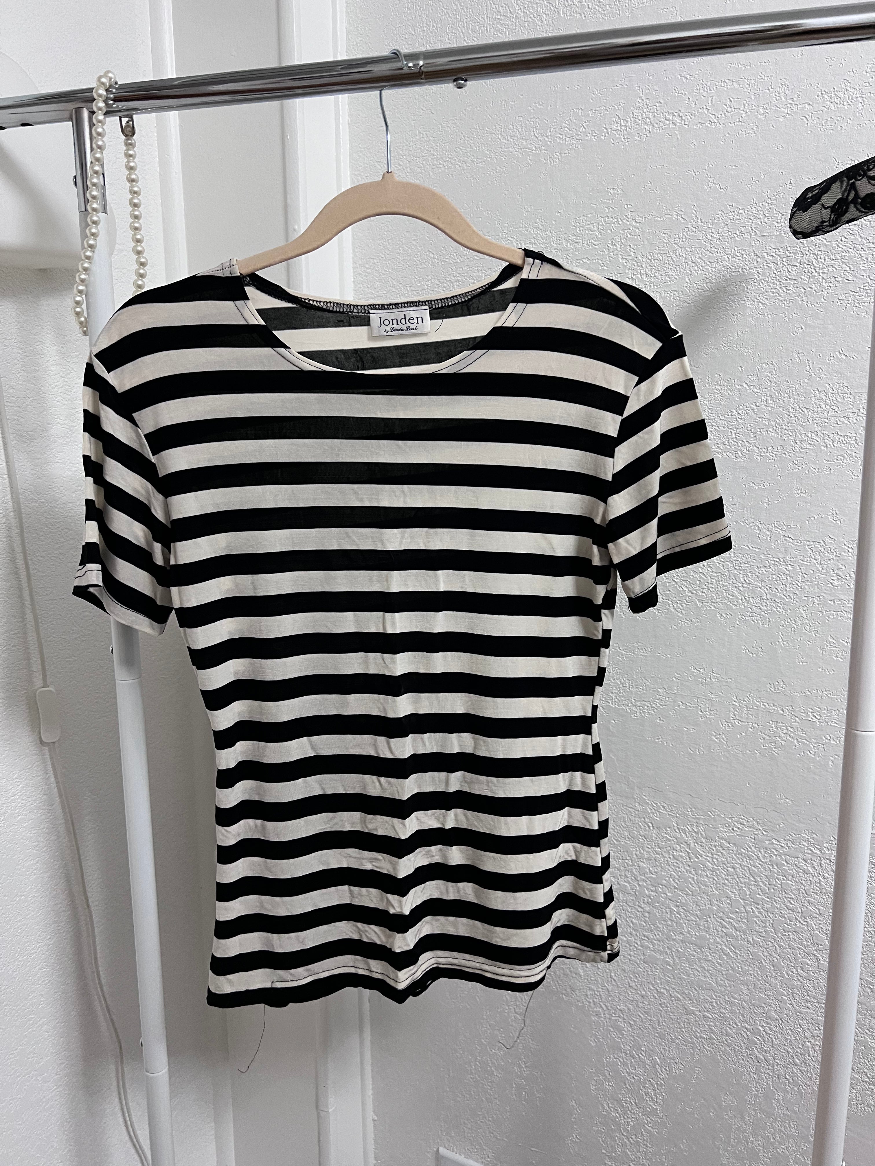 Black + White Striped Tee