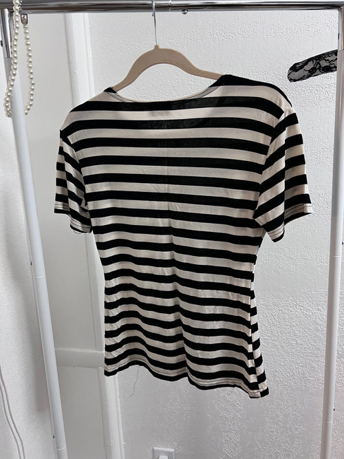 Black + White Striped Tee