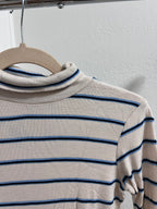3 Girls Clothing Striped Ribbed Turtleneck Long Sleeve Top