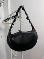 Amerai Italian Leather Ruched Shoulder Bag