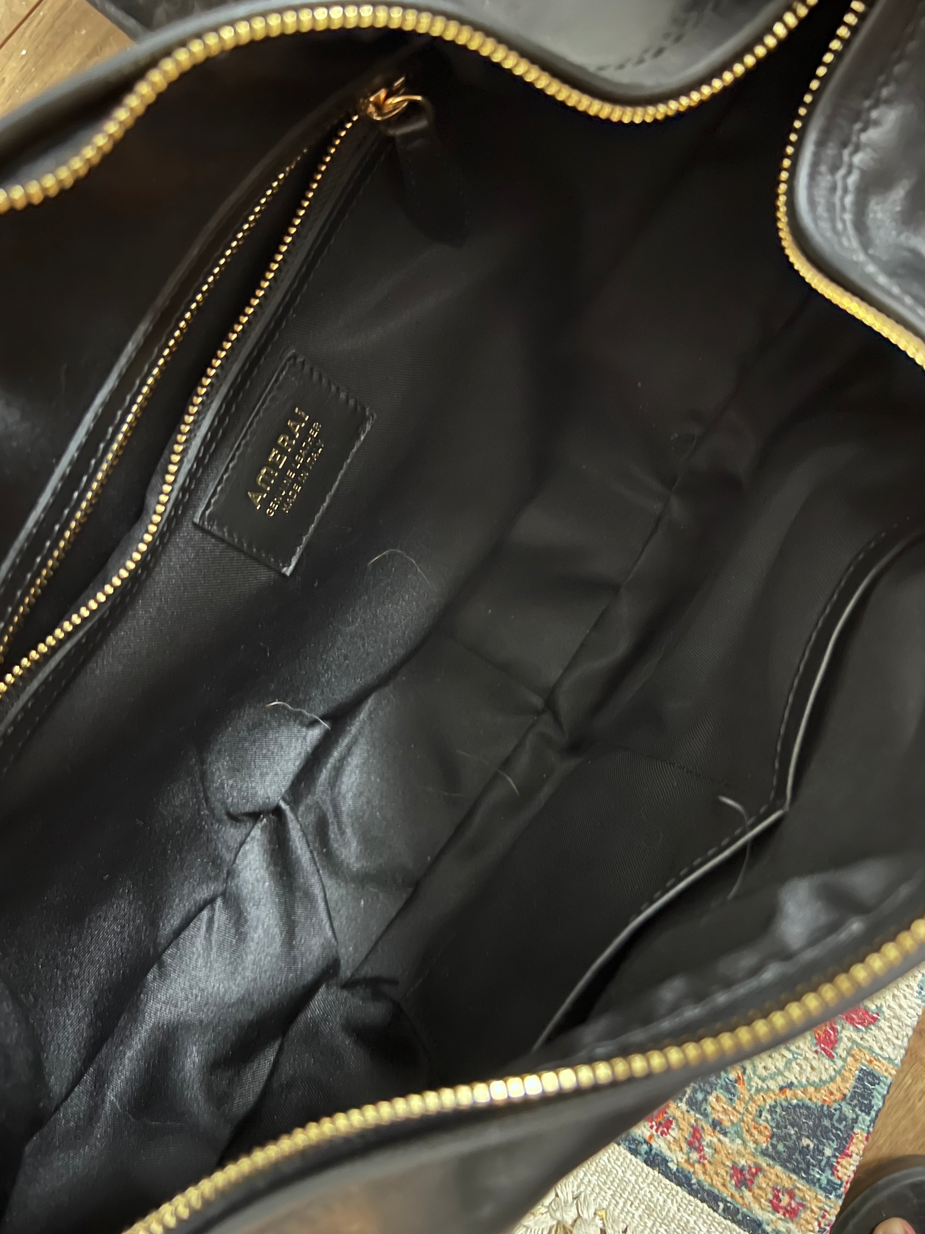 Amerai Italian Leather Ruched Shoulder Bag