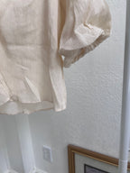 lace collar cream blouse