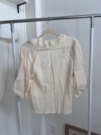lace collar cream blouse