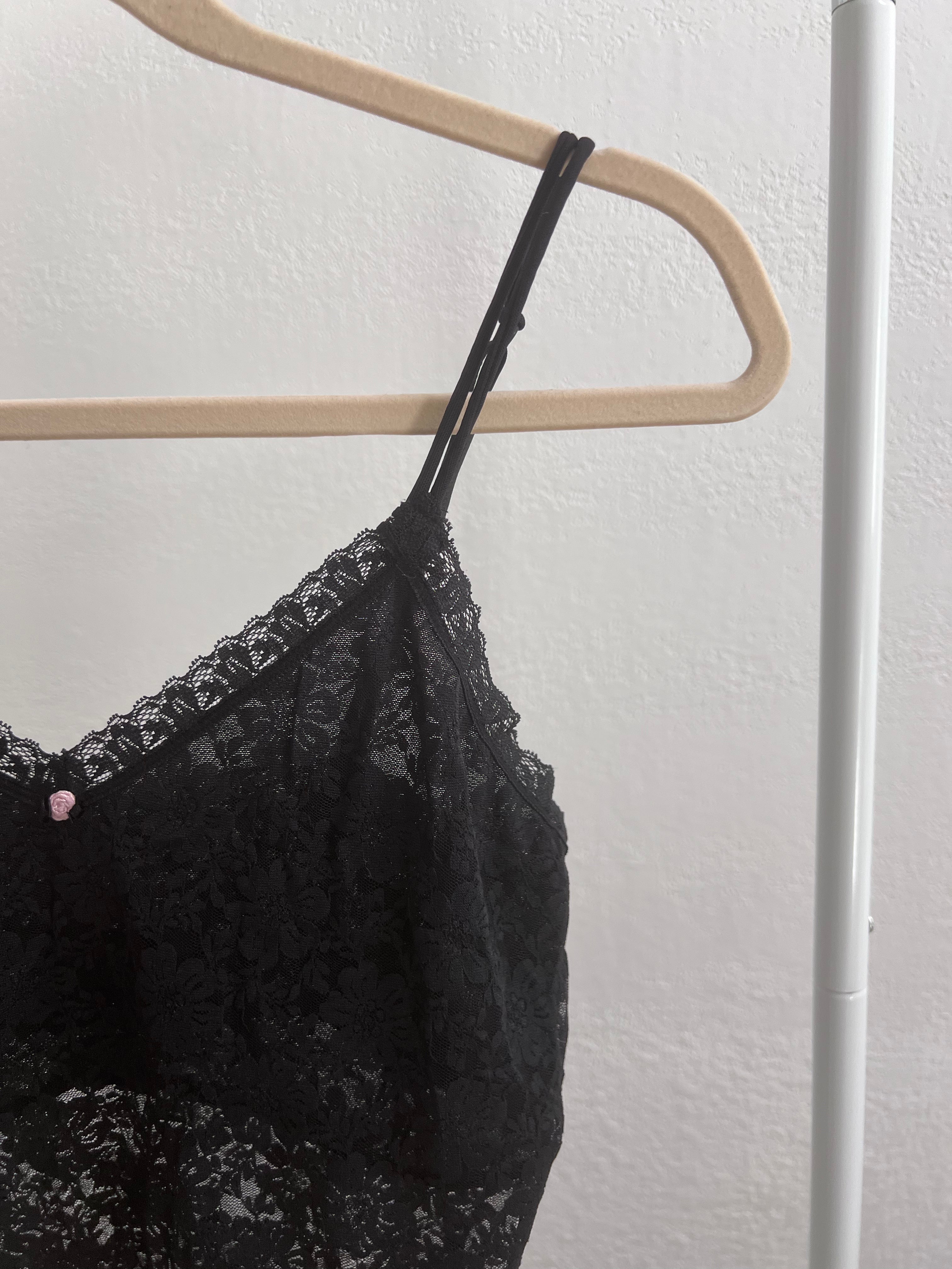 black lace camisole tank