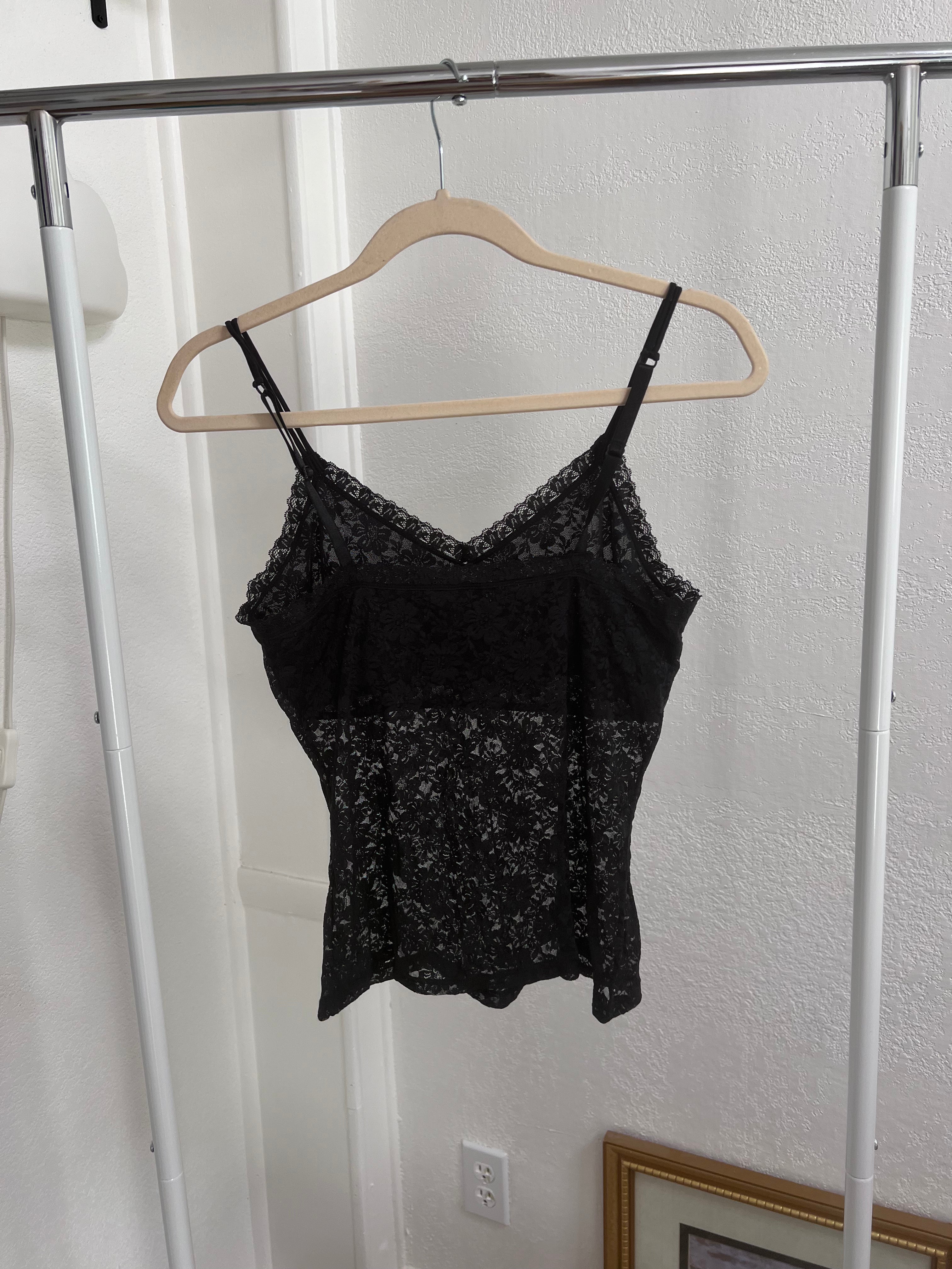 black lace camisole tank