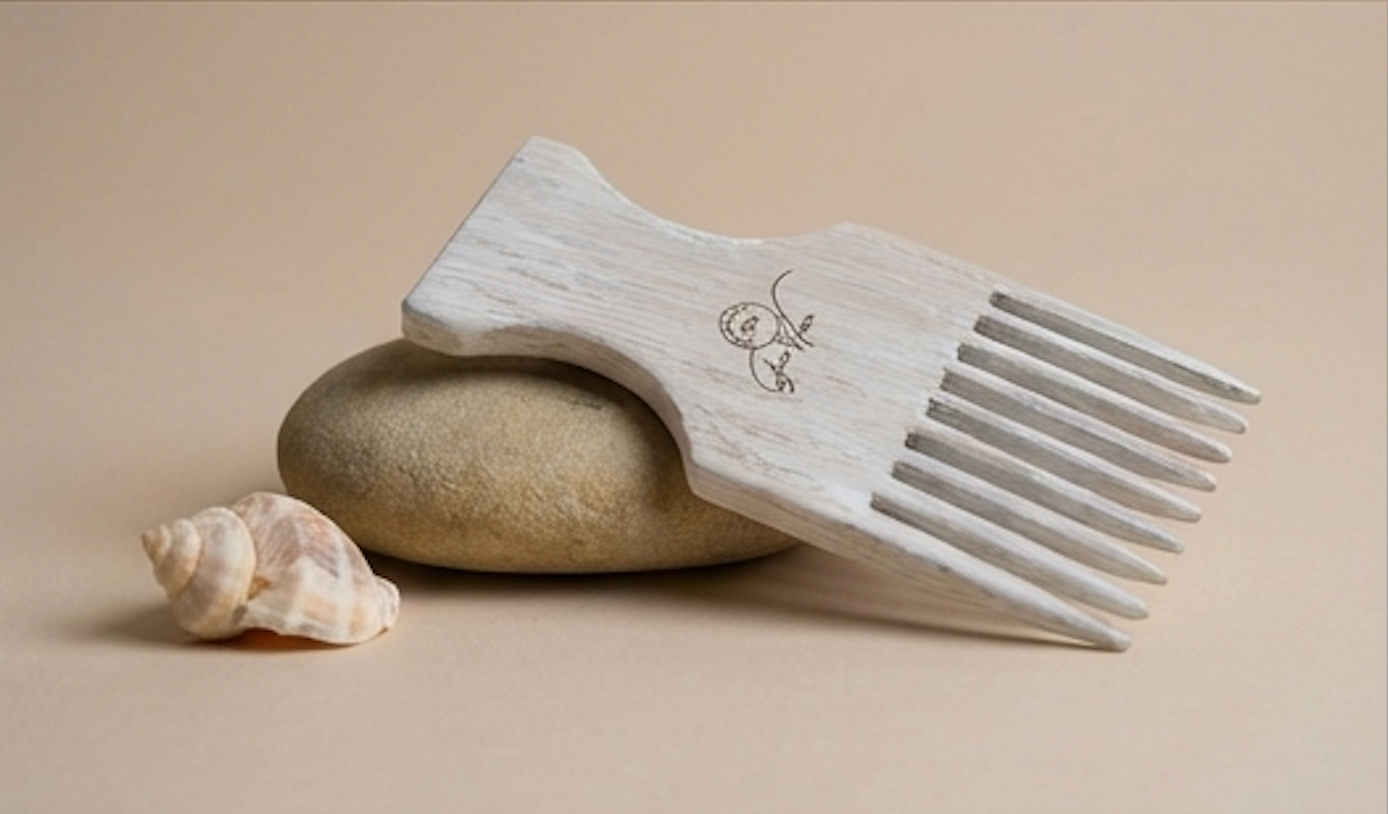 Jeronimo Encino Wood Hair Pick - Anti-Frizz, Static-Free, Ethically-Made, For All Hair Types