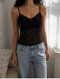 black lace camisole tank