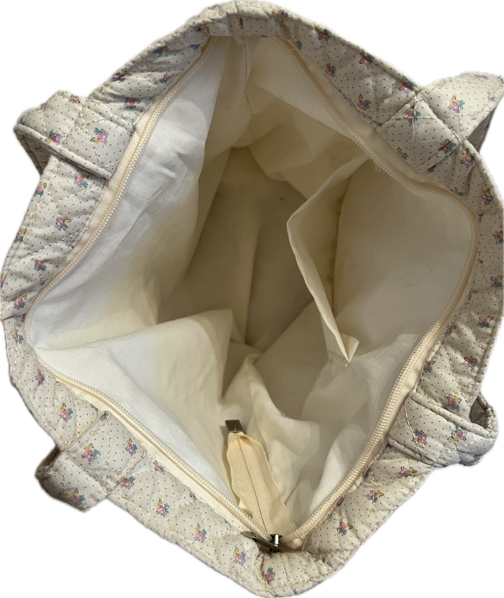 Quilted Ditsy Floral Zip Tote Bag