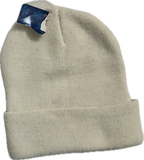 Beige White Rib Beanie