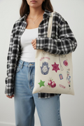 shalom charm tote bag